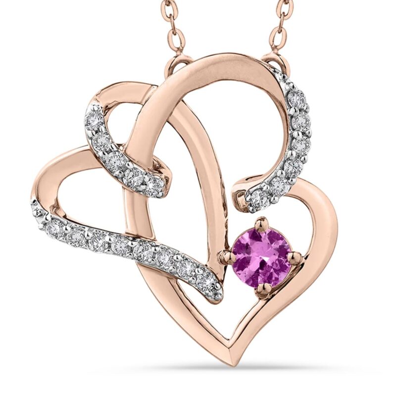 14K Roségold Runde Diamant Ohrstecker