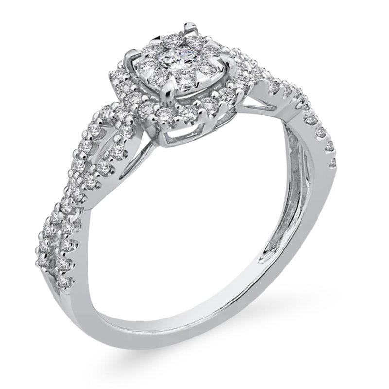 18K Weißgold Eukalyptus Diamant Ohrringe