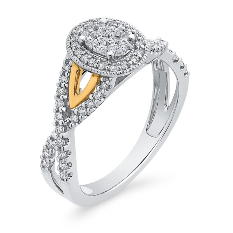 18K Weißgold Saphir und Diamant Blütenblatt Ohrringe