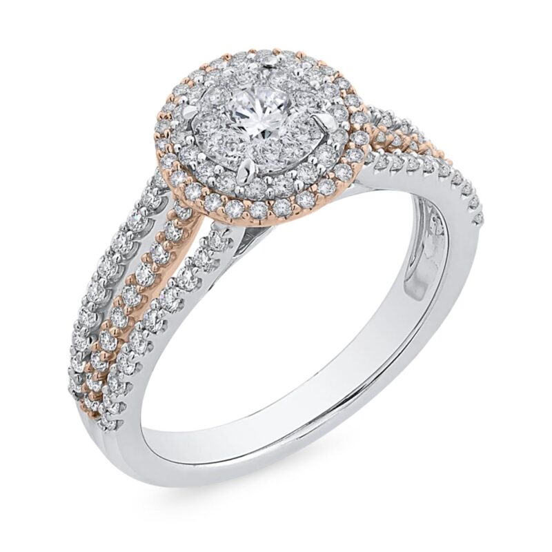 18K Weißgold Pointe Diamant Anhänger